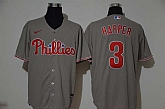 Phillies 3 Bryce Harper Gray 2020 Nike Cool Base Jersey,baseball caps,new era cap wholesale,wholesale hats